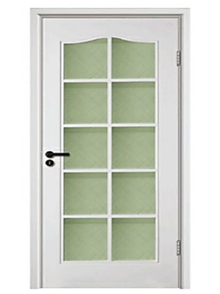 WHITE FRENCH-GLASS CANADIAN STANDARD HDF FLUSH DOOR